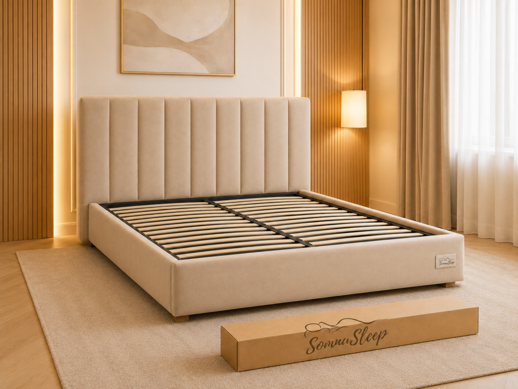 Custom upholstered bed frames for hotels and apartments