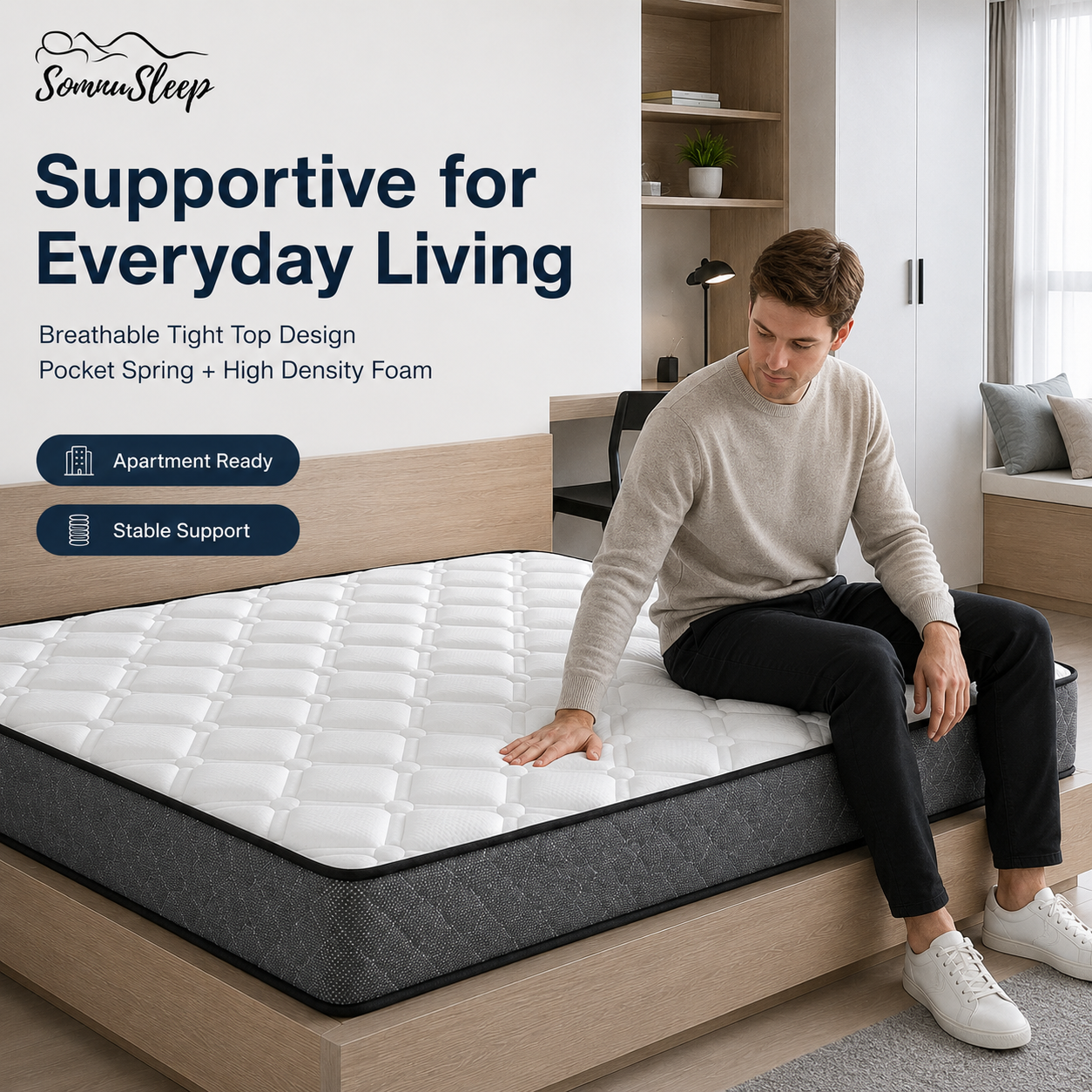 8 Inch Tight Top Mattress Roll Pack and Carton Packaging