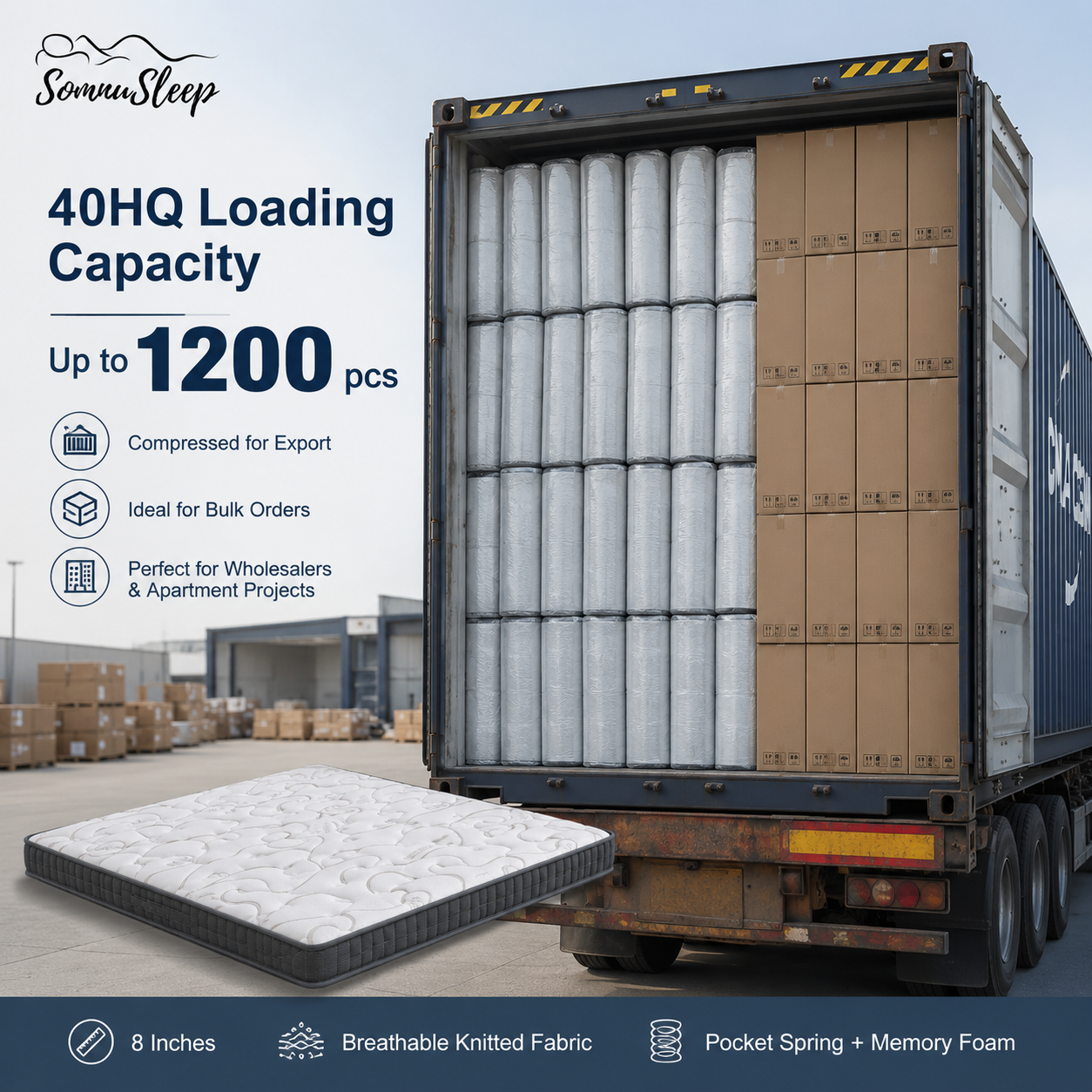 Compressed Twin Mattress in Carton Packaging