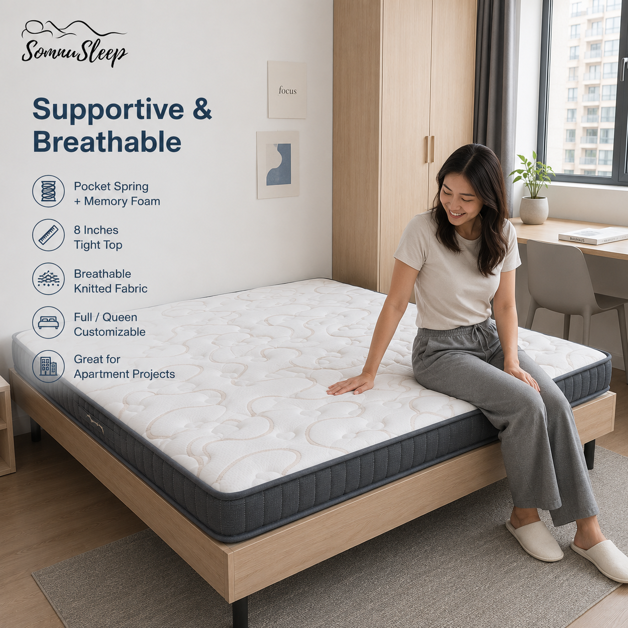 Twin Size Mattress for Apartments and Dormitories