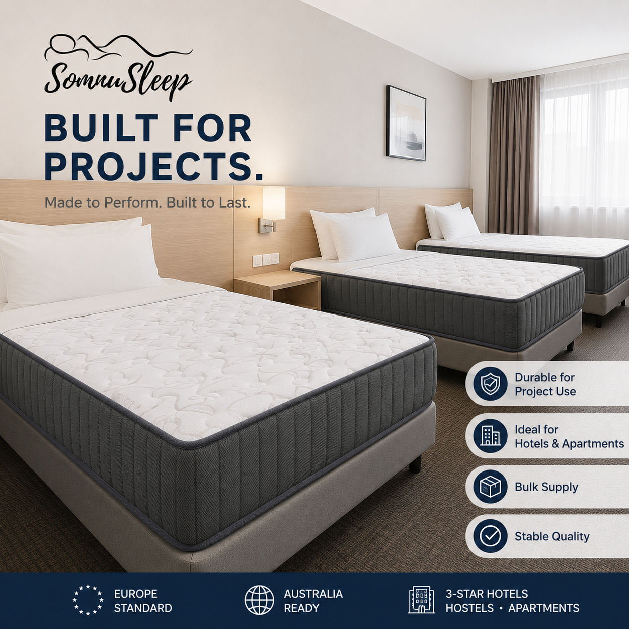 Hotel Tight Top Mattress Side View