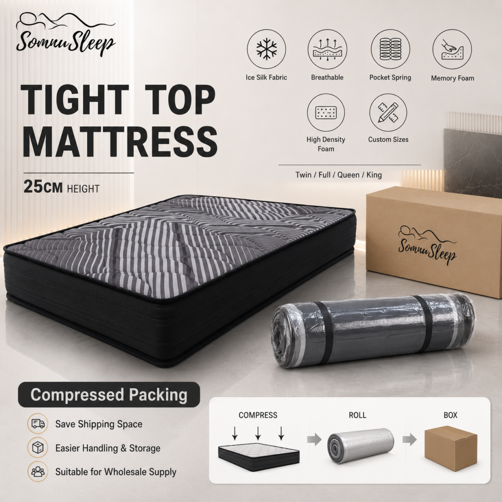 Vacuum Roll Packed Cooling Memory Foam Mattress