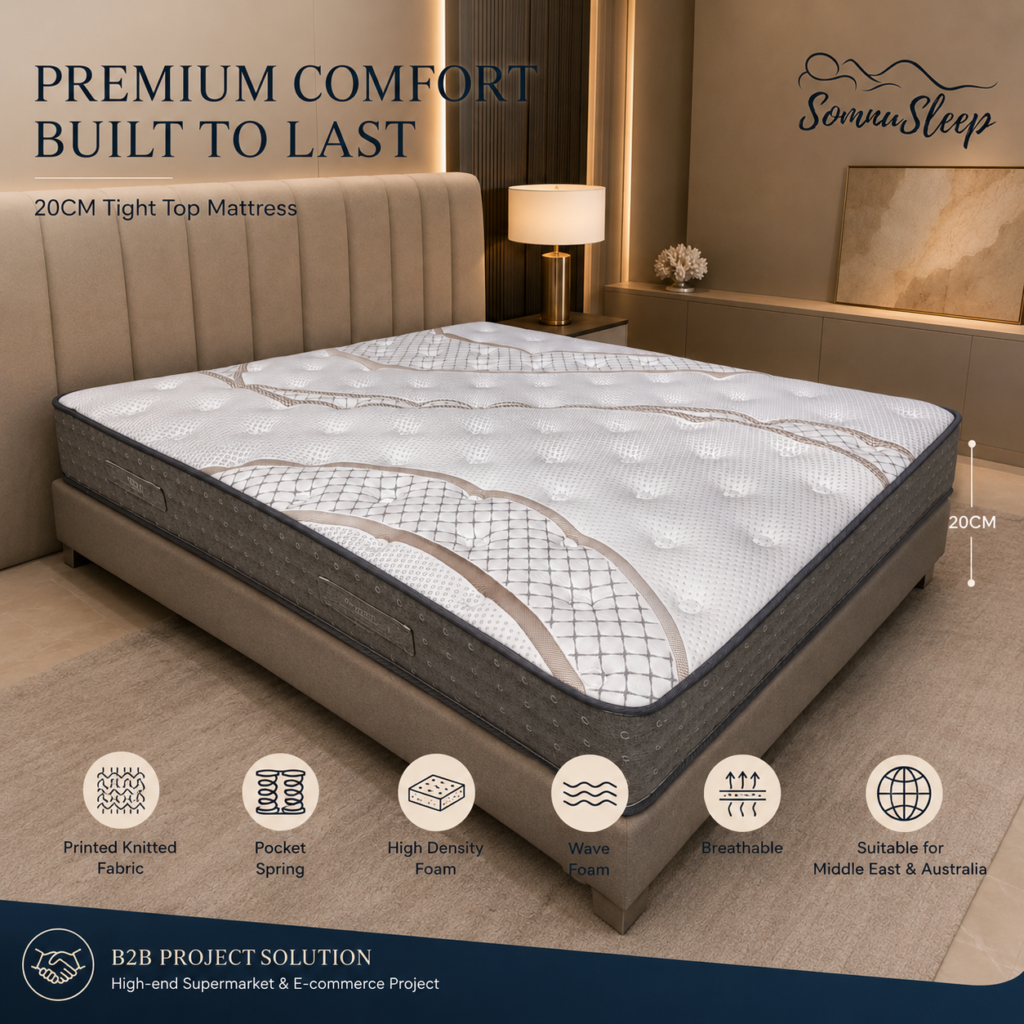 20cm Medium Firm Pocket Spring Mattress for Retailers