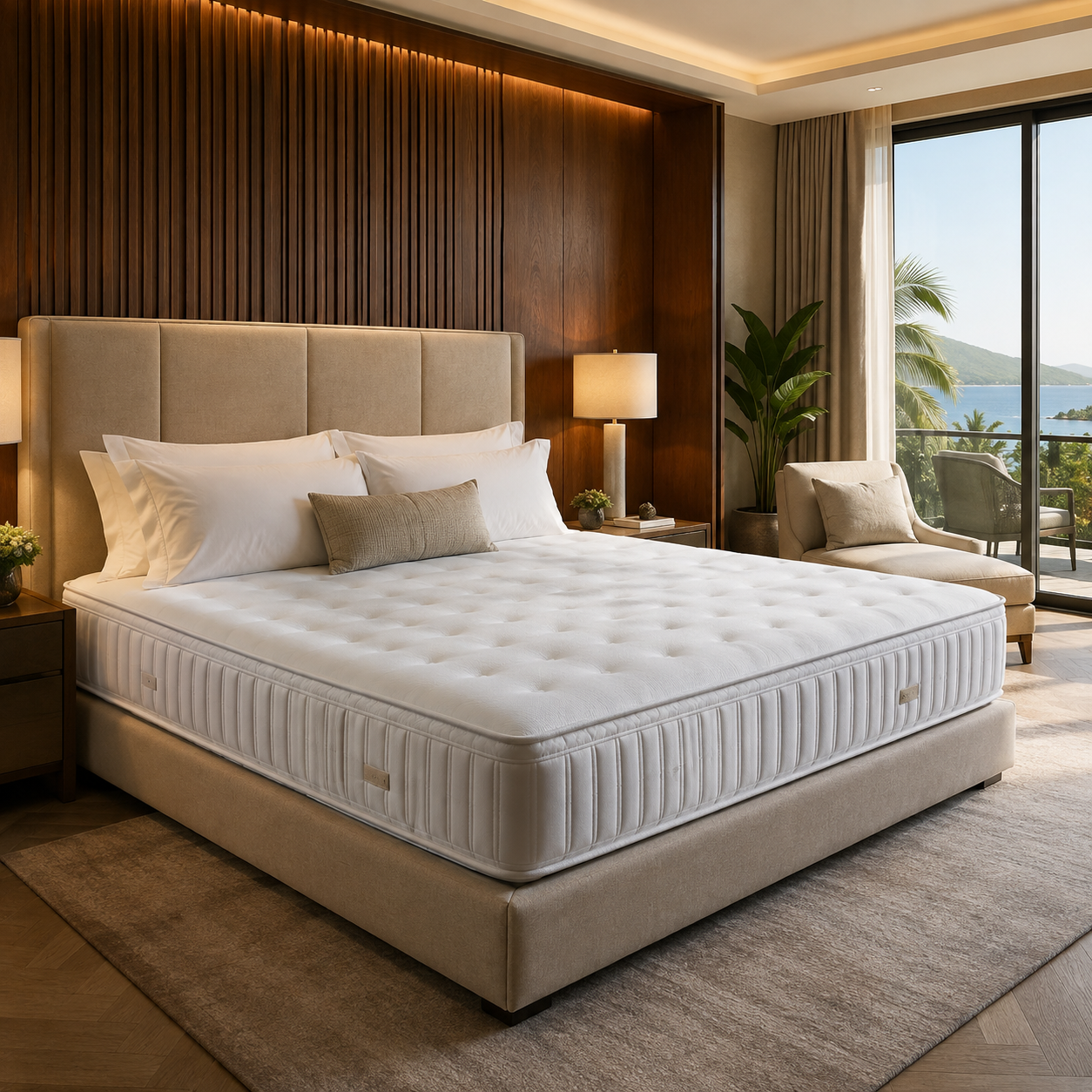 Hotel mattress for hotels and resort guest rooms